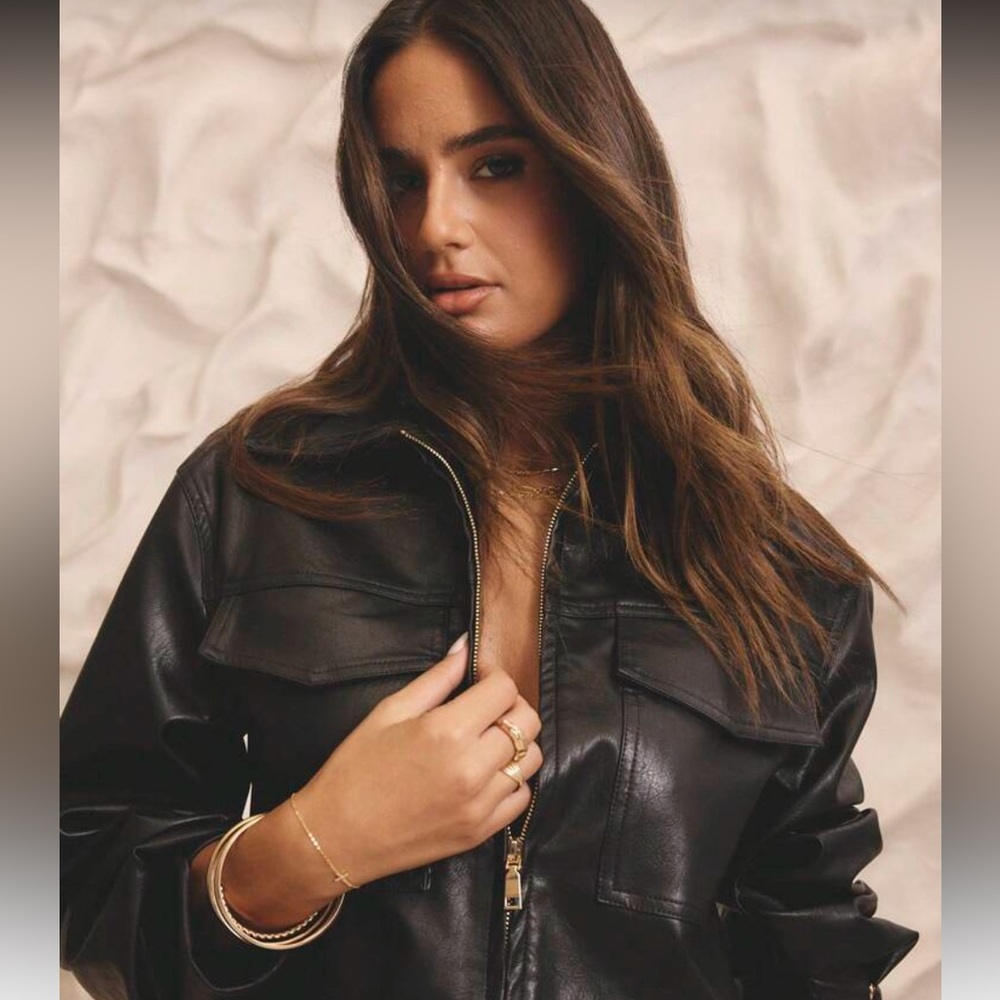 Women's Black Vegan Leather Jacket